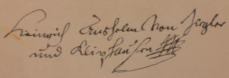 Unterschrift H.A. von Zigler